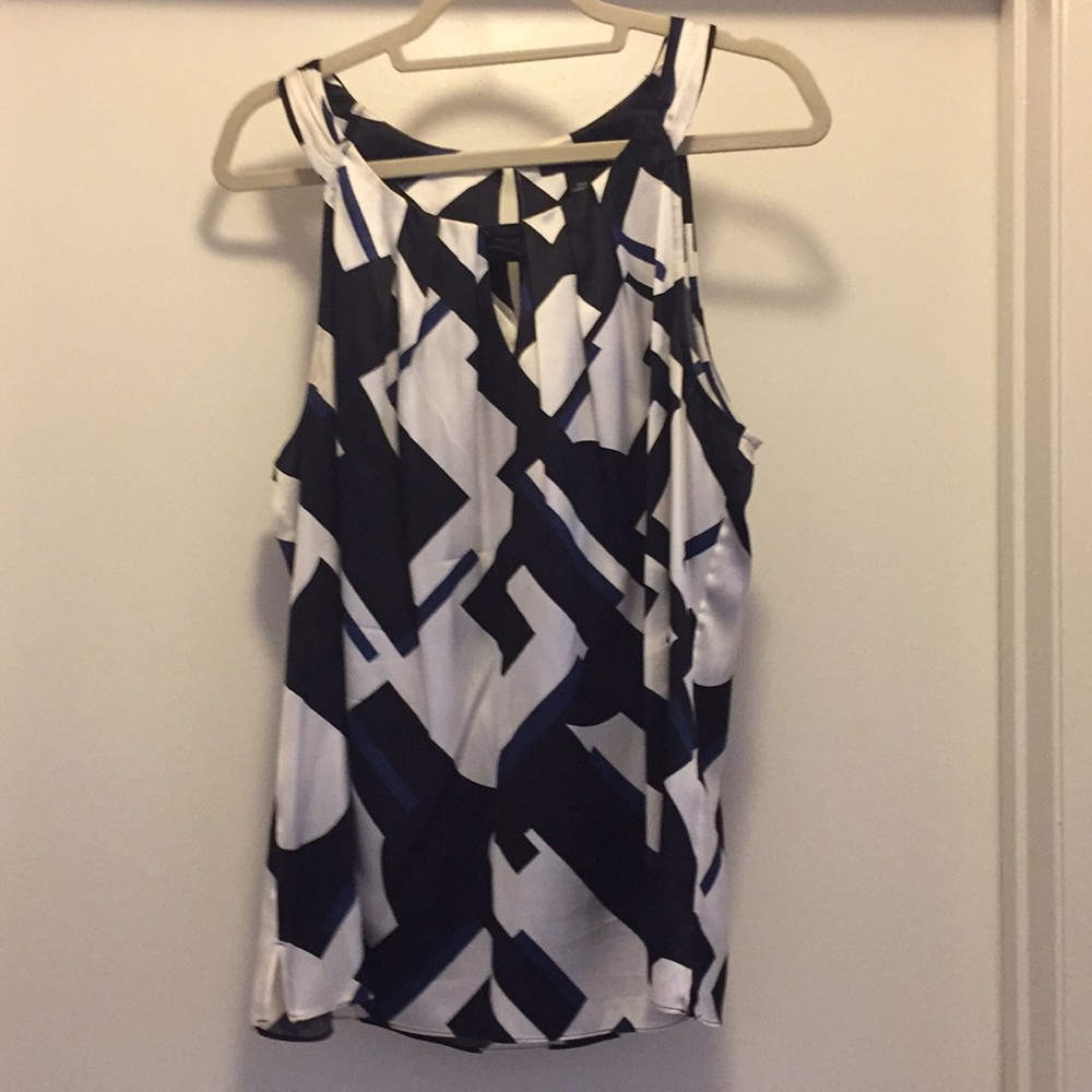 White House Black Market modern design silk blouse